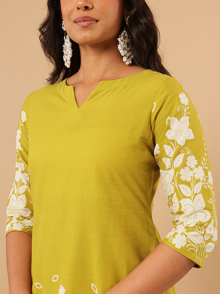 Floral Crest Cotton Co-Ord Set: MustaMelt