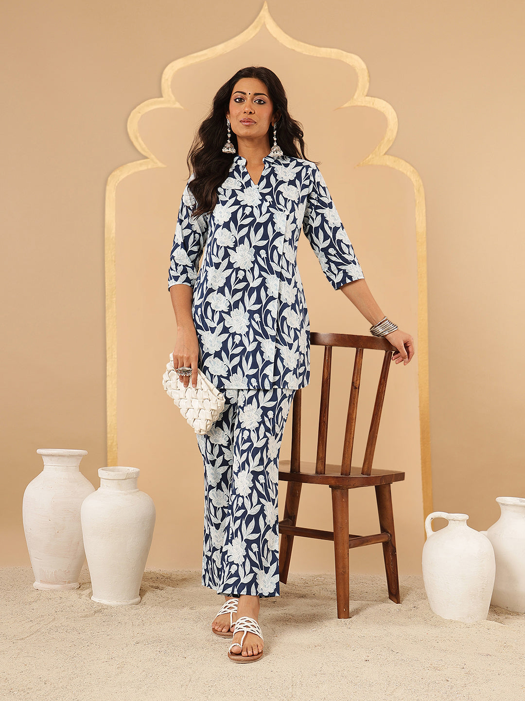 Urban Weave Cotton Co-ord Set: Indigo Muse