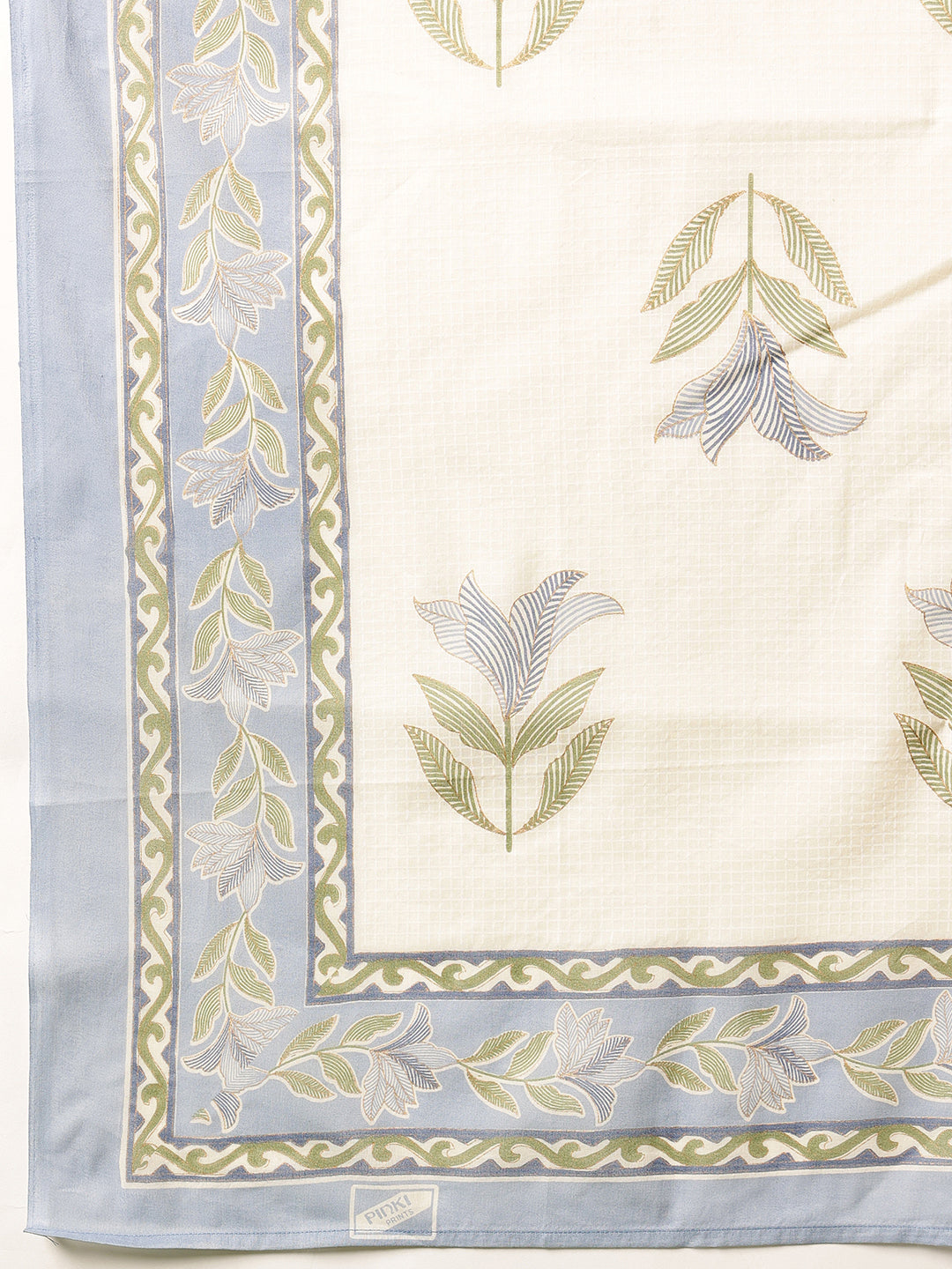 Blue Floral Printed Cotton Suit Set