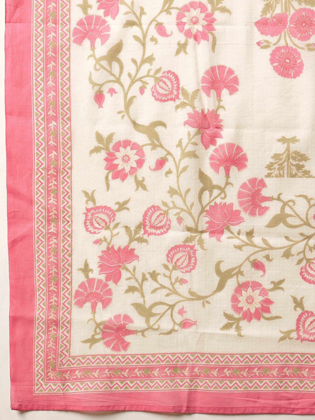 Pink Floral Printed Cotton Suit Set