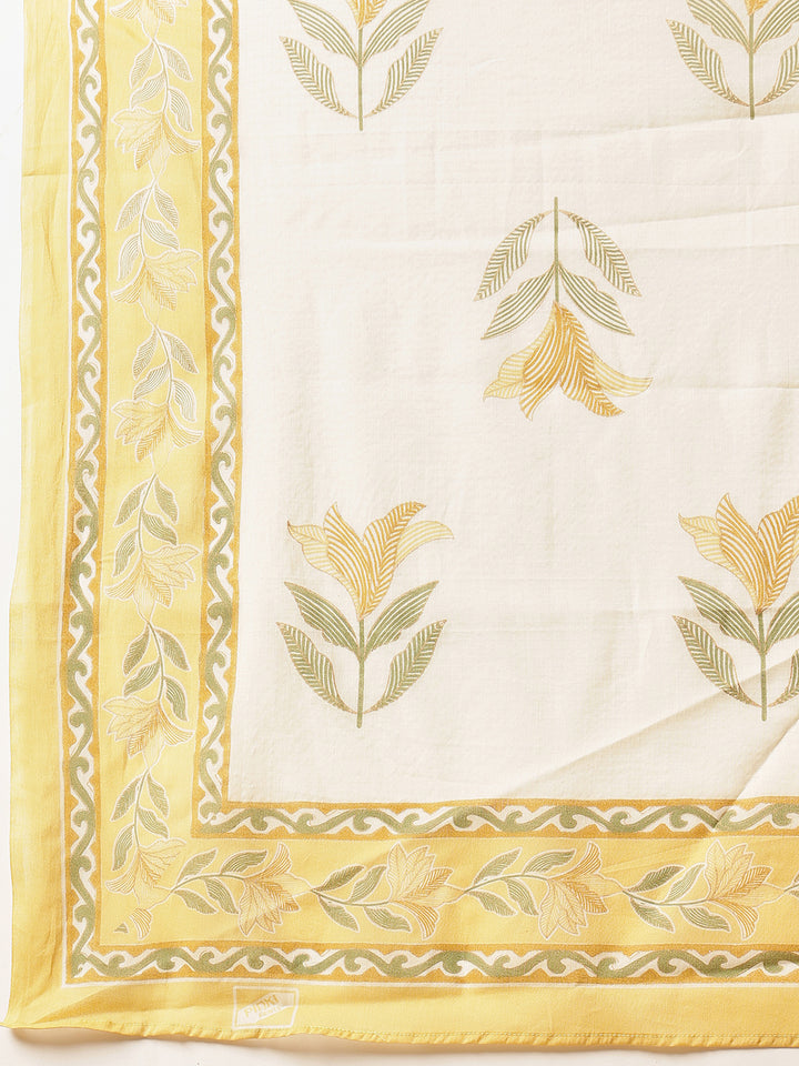 Yellow Embroidered Cotton Kurta Set