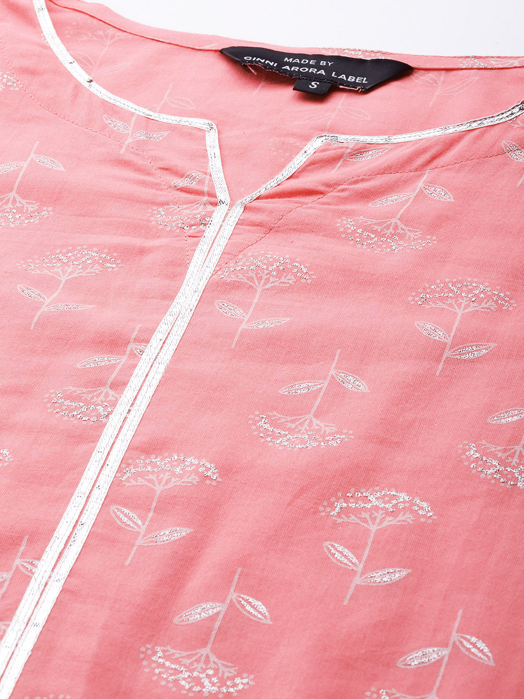 Pink Printed Cotton Suit Set